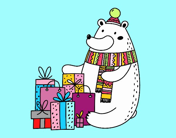 oso polar de navidad 