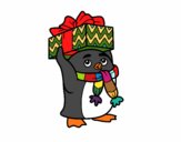 Pingüino con regalo de Navidad