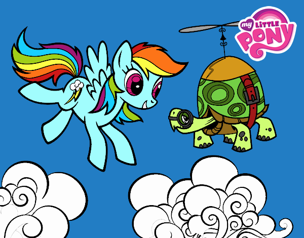 Rainbow Dash y la tortuga tanque