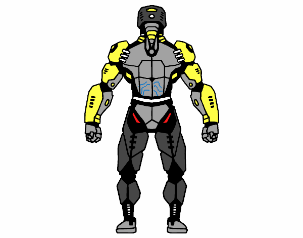 Robot luchador de espaldas