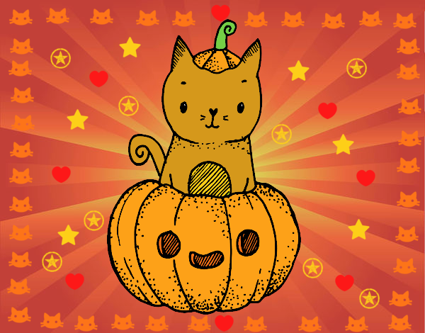 Un gatito de Halloween