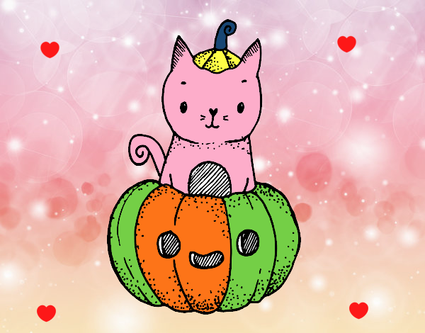 Un gatito de Halloween