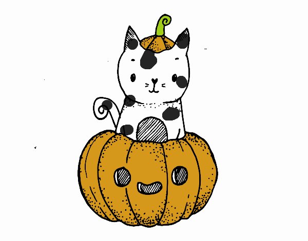 Un gatito de Halloween