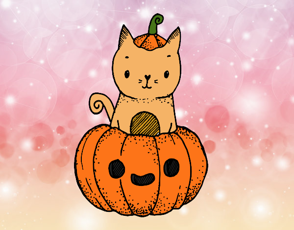 Un gatito de Halloween