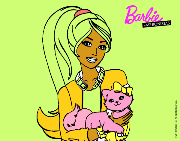 Barbie con su linda gatita