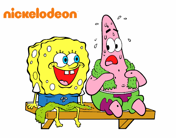 Bob Esponja y Patricio en bañador