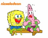 Bob Esponja y Patricio en bañador