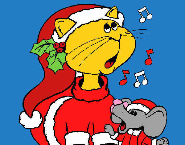 Gato y ratón navideños