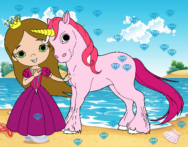 Princesa y unicornio