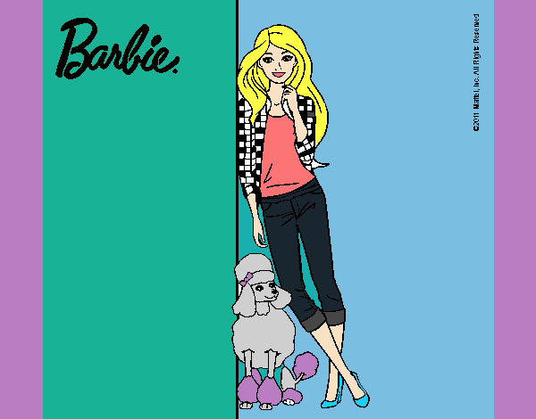 Barbie con cazadora de cuadros