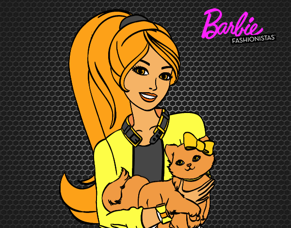 Barbie con su linda gatita