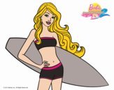 Barbie con tabla de surf