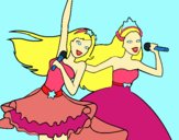 Barbie y la princesa cantando