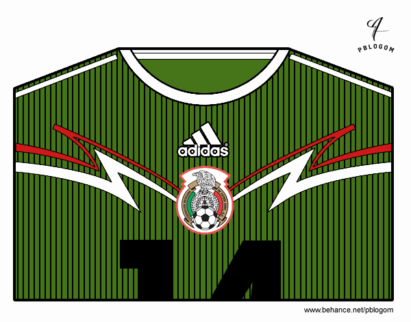 Camiseta del mundial de fútbol 2014 de México