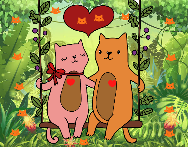 Gatitos enamorados