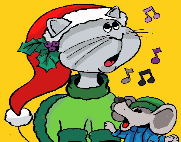 Gato y ratón navideños