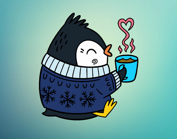 Pajarito tomando un té