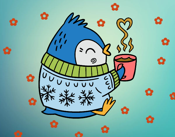 Pajarito tomando un té