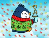 Pajarito tomando un té