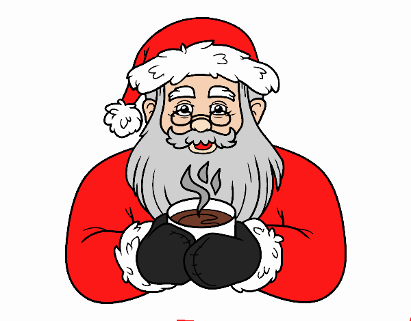 Papa Noel tomando café