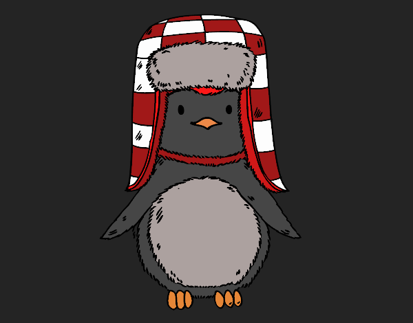 Pingüino con gorro