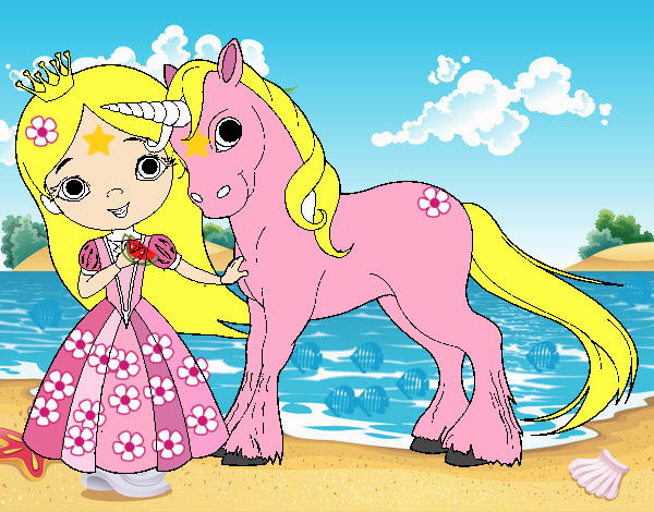 Princesa y unicornio