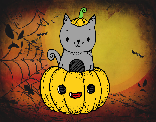 Un gatito de Halloween