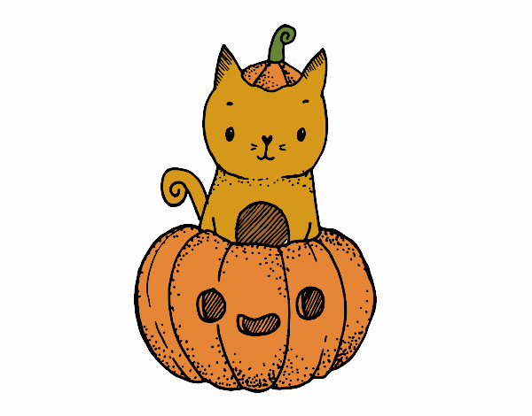 Un gatito de Halloween