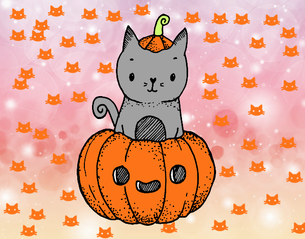 Un gatito de Halloween