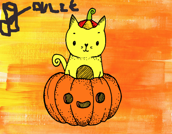 Un gatito de Halloween