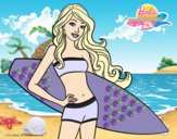 Barbie con tabla de surf