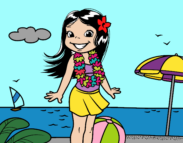 Niña en la playa