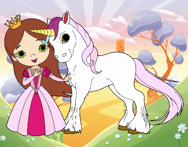 Princesa y unicornio