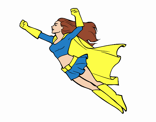 Superheroína volando 