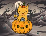 Un gatito de Halloween