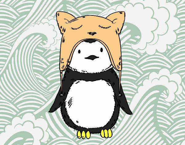 Pingüino con gorrito divertido