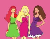 Barbie y sus amigas vestidas de fiesta