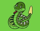 Una serpiente de cascabel