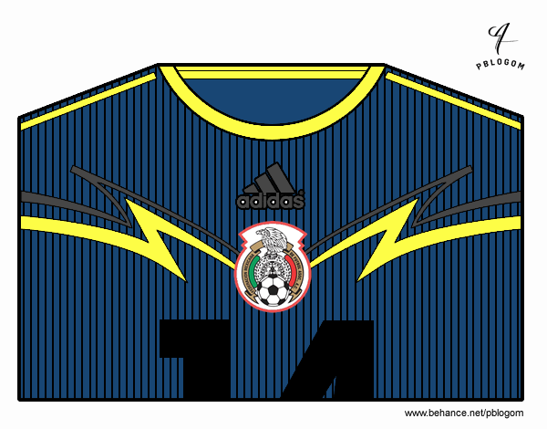 Camiseta del mundial de fútbol 2014 de México