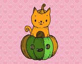 Un gatito de Halloween