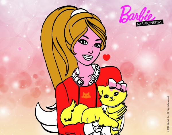 Barbie con su linda gatita