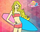 Barbie con tabla de surf