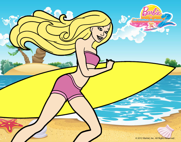 Barbie corre al agua