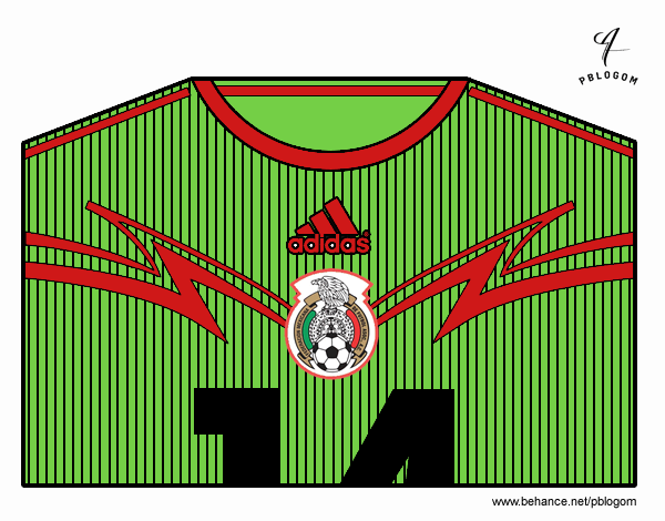 Camiseta del mundial de fútbol 2014 de México