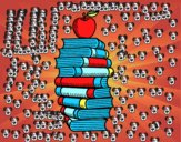 Libros y manzana