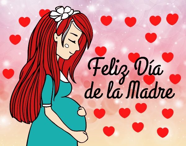 Mamá embarazada en el día de la madre