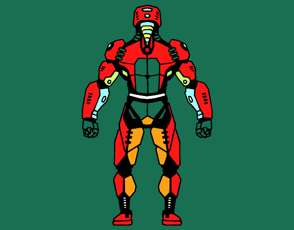 Robot luchador de espaldas