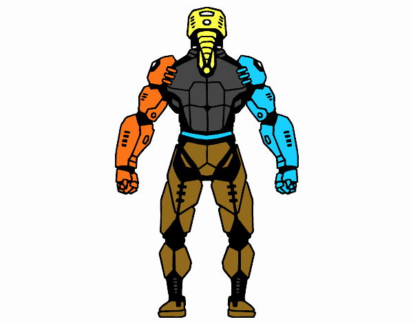 Robot luchador de espaldas