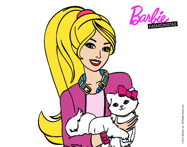 Barbie con su linda gatita