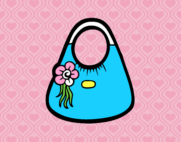 Bolso de asas con flor